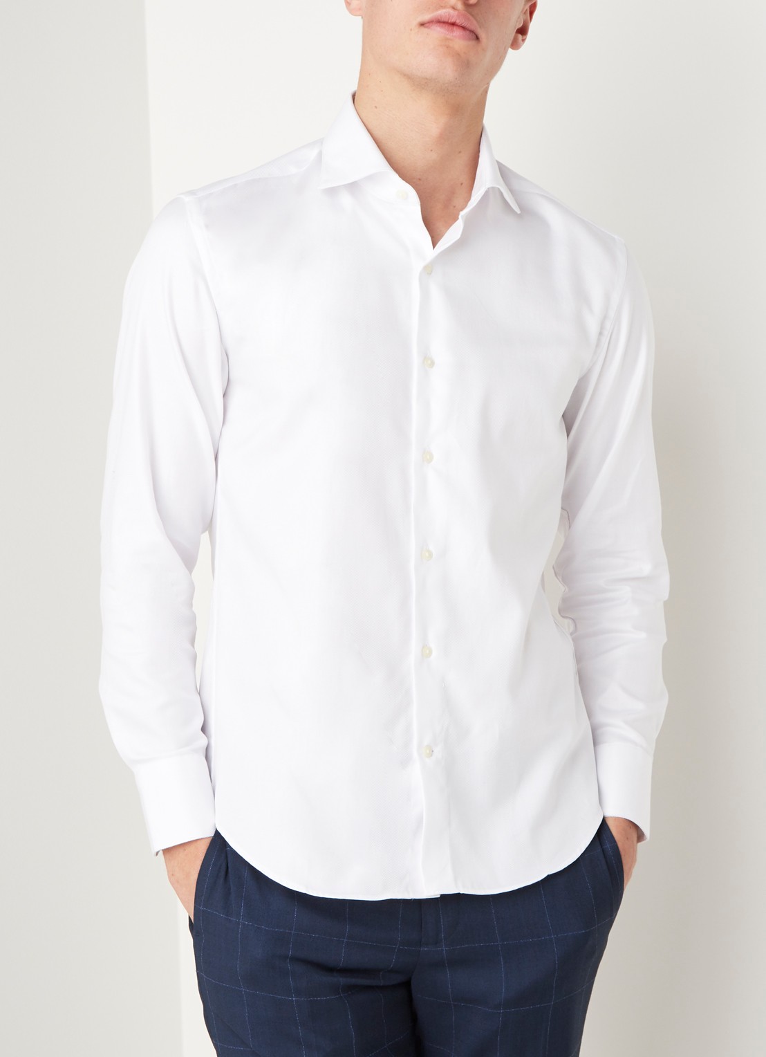 Mango Alfred regular fit strijkvrij overhemd - detail 4 wit