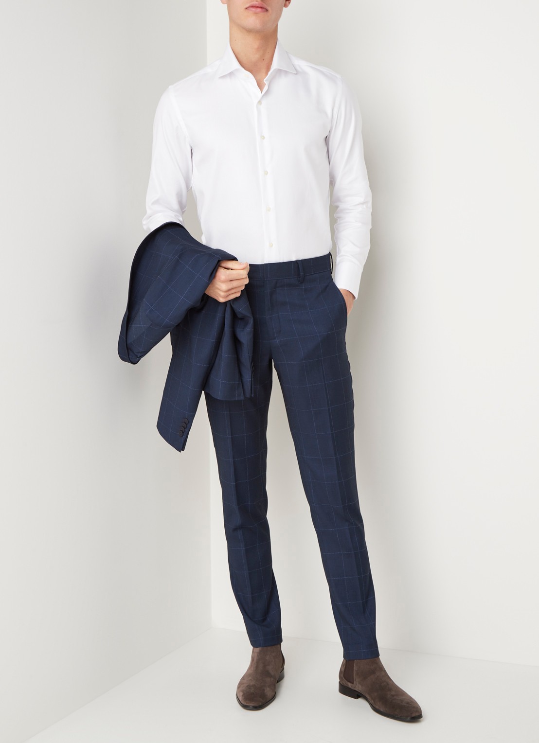 Mango Alfred regular fit strijkvrij overhemd - voorkant 3 wit