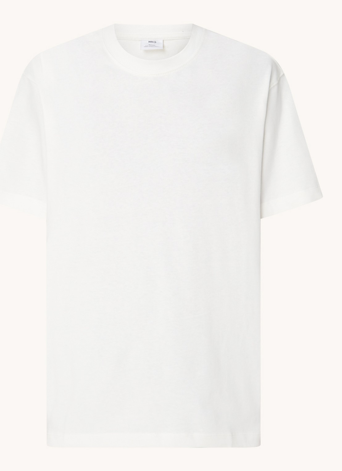 MANGO Anouk T-shirt met ronde hals  - voorkant 2 gebroken wit
