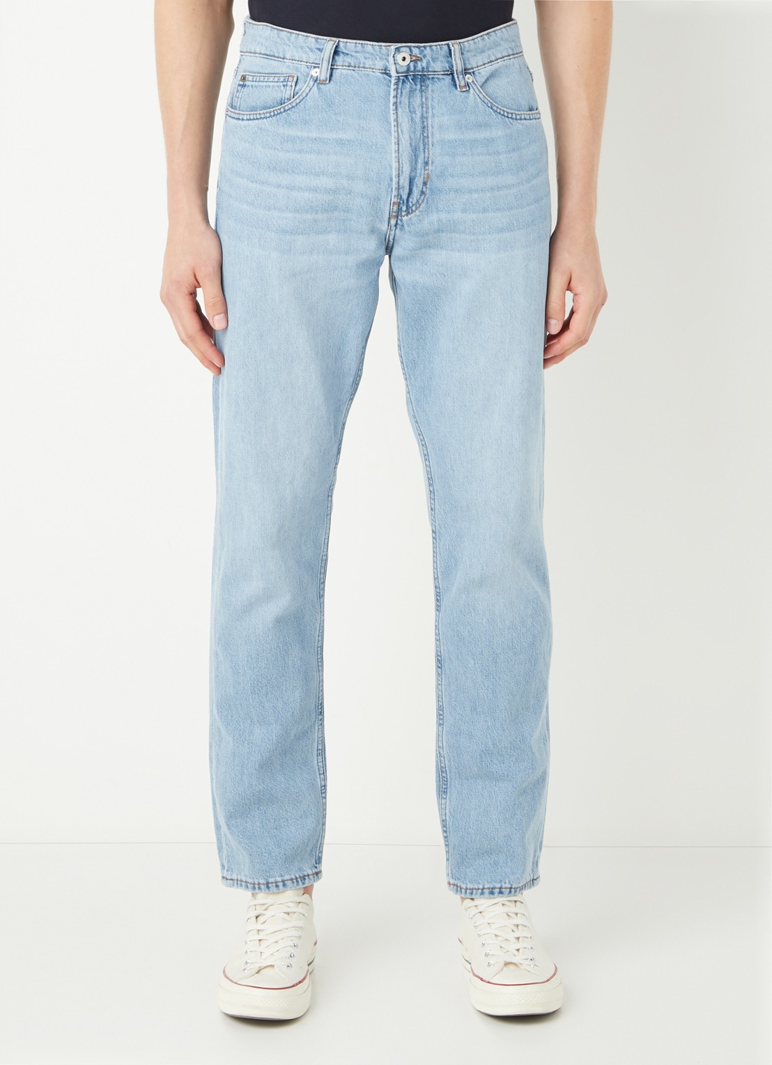 Mango Bob straight leg jeans met lichte wassing - detail indigo