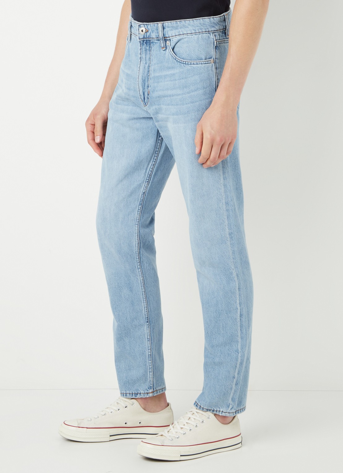 Mango Bob straight leg jeans met lichte wassing - detail 2 indigo