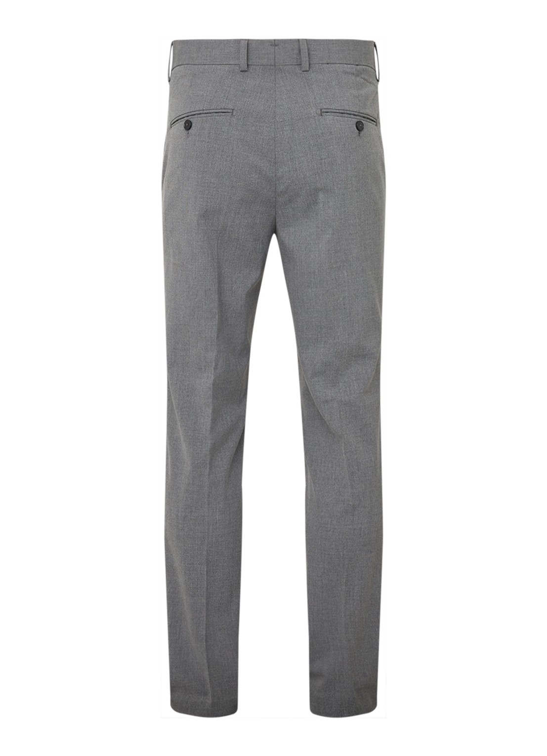 Mango Brasilia slim fit pantalon met persplooi - achterkant 3 grijs