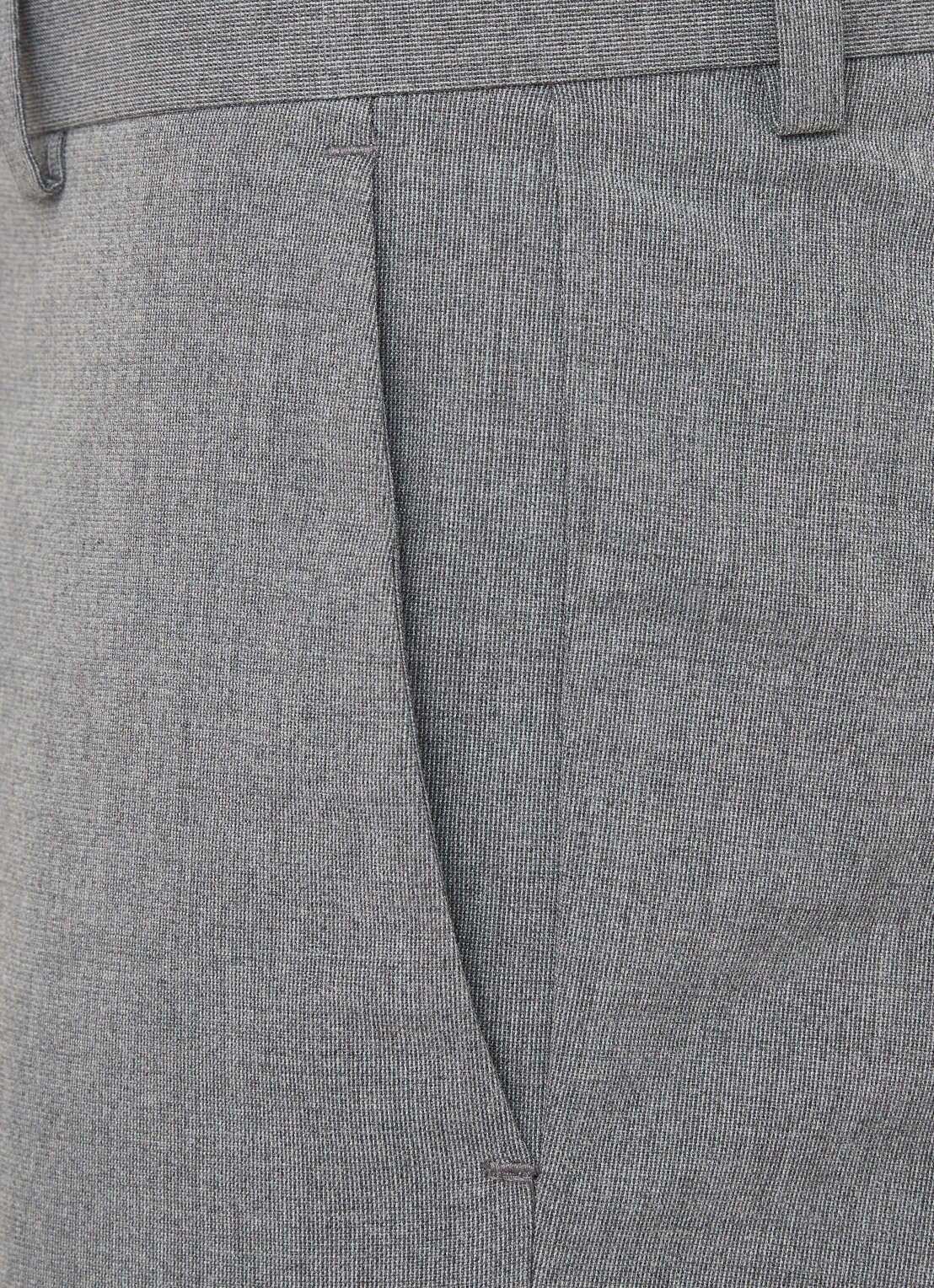 Mango Brasilia slim fit pantalon met persplooi - detail 2 grijs