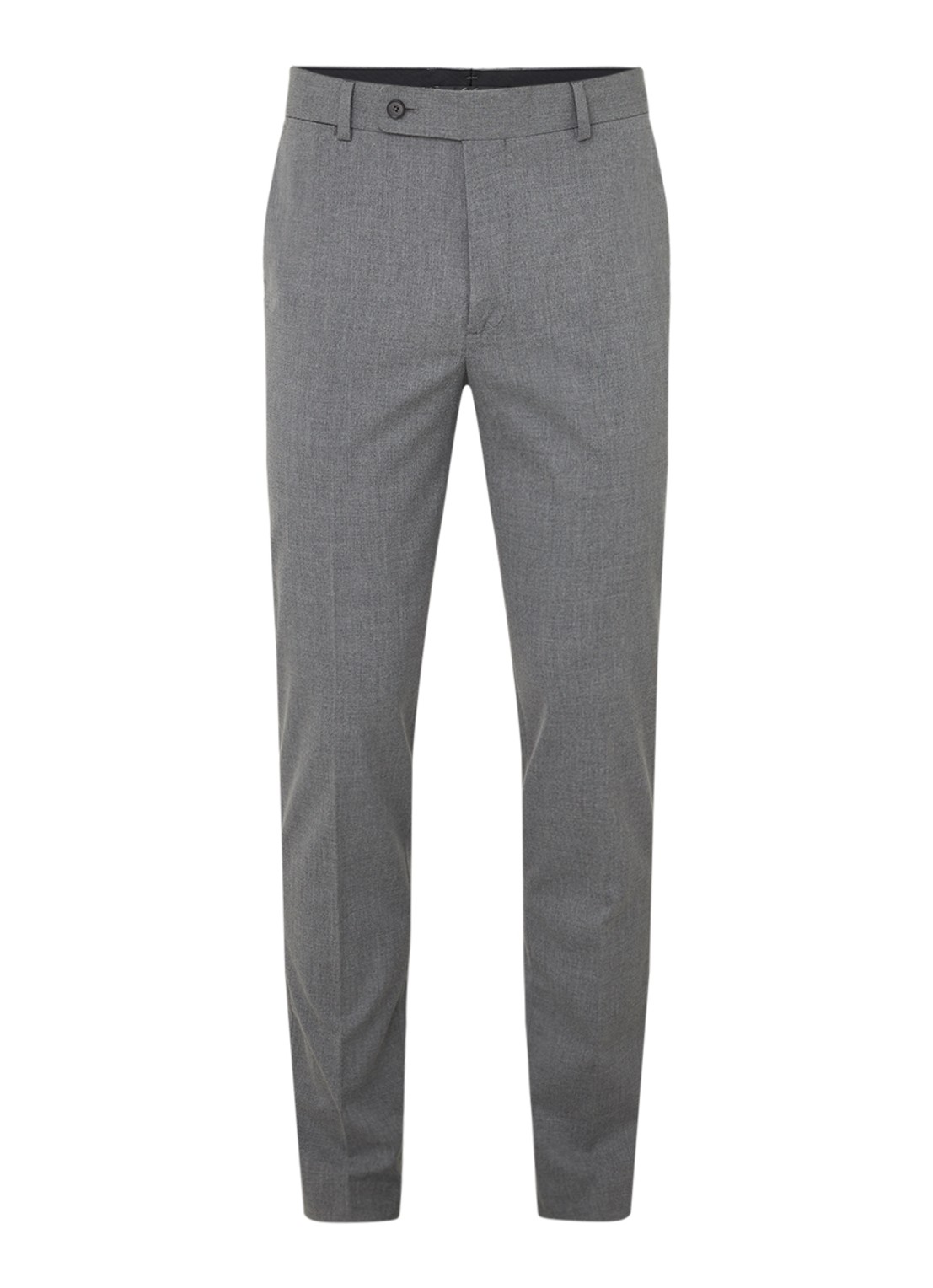 Mango Brasilia slim fit pantalon met persplooi - voorkant grijs