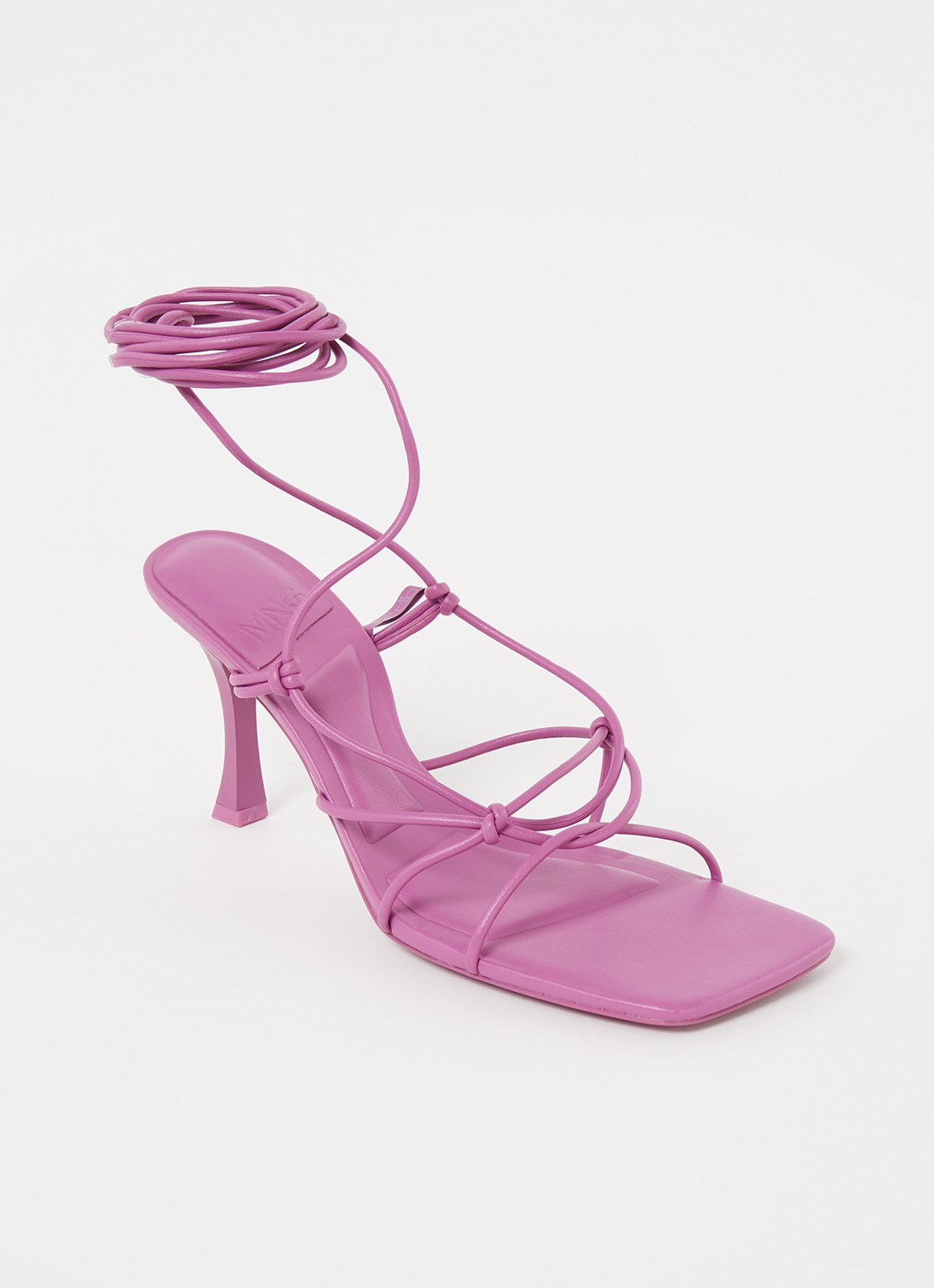 Mango Clara sandalette met knoopdetail - voorkant 5 roze