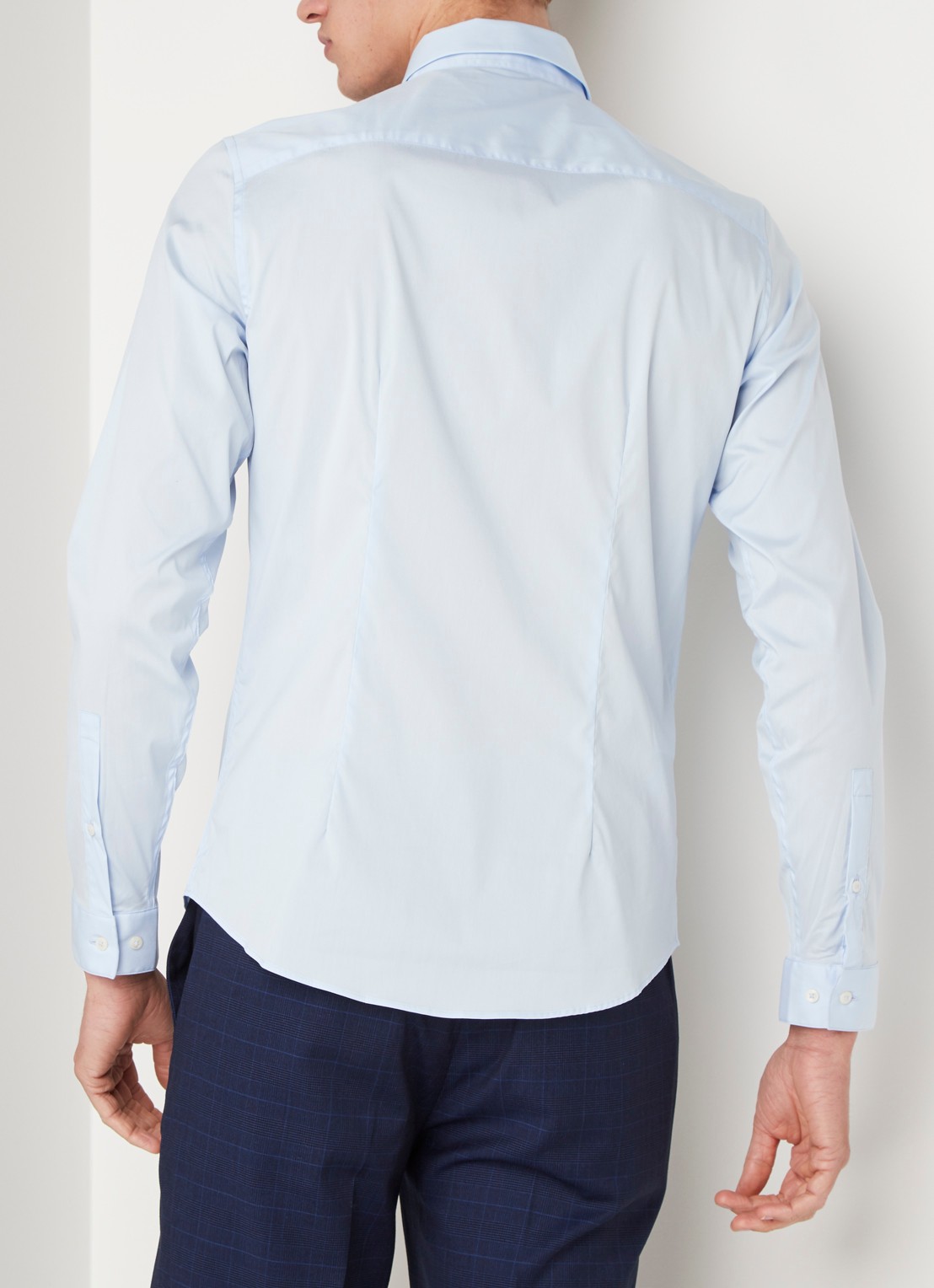 Mango Emotion super slim fit overhemd  - achterkant lichtblauw