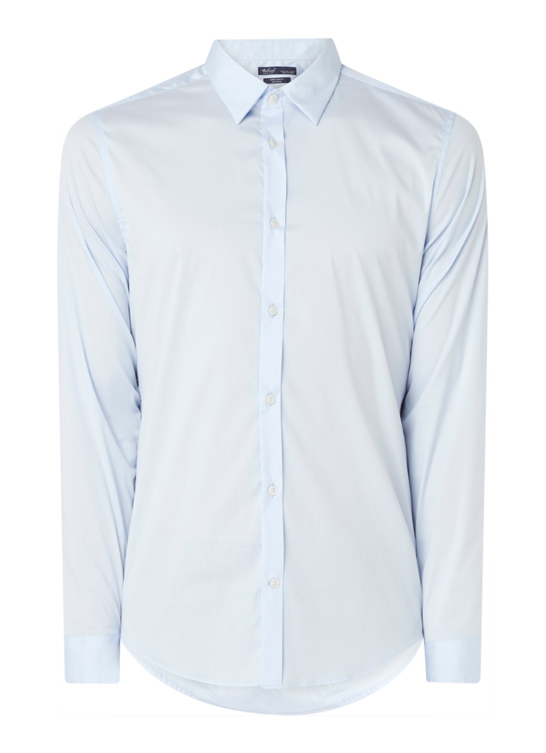 Mango Emotion super slim fit overhemd  - voorkant 3 lichtblauw