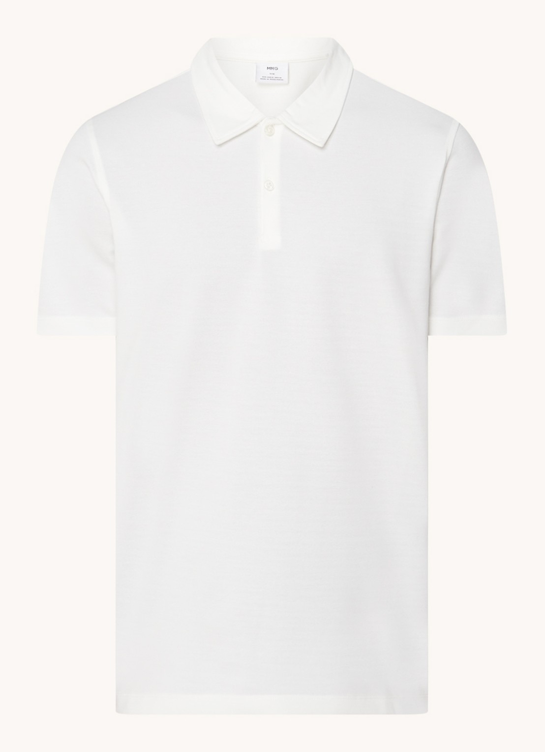 MANGO Ezequi regular fit polo  - voorkant 3 gebroken wit