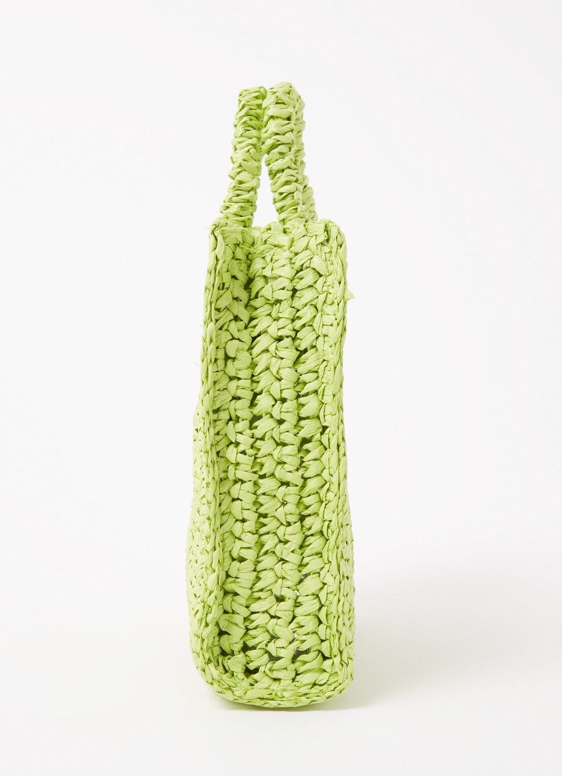 Mango Fez handtas van stro - detail 4 lime