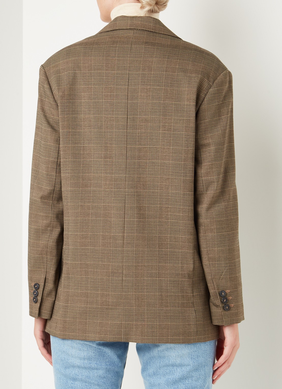 Mango James blazer met ruitdessin - achterkant 4 bruin