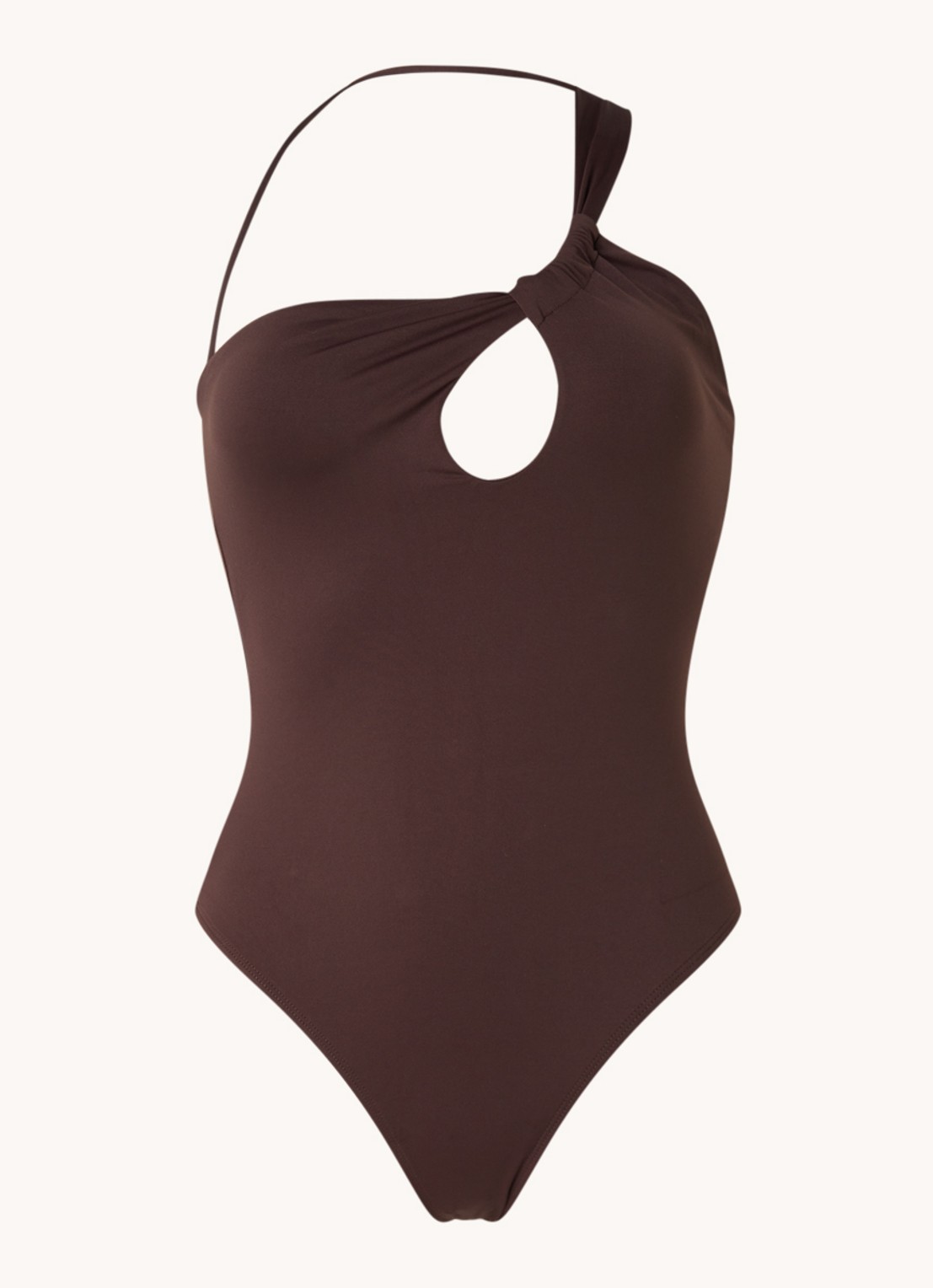 Mango Rachel badpak zonder beugel met cut-out detail - voorkant donkerbruin