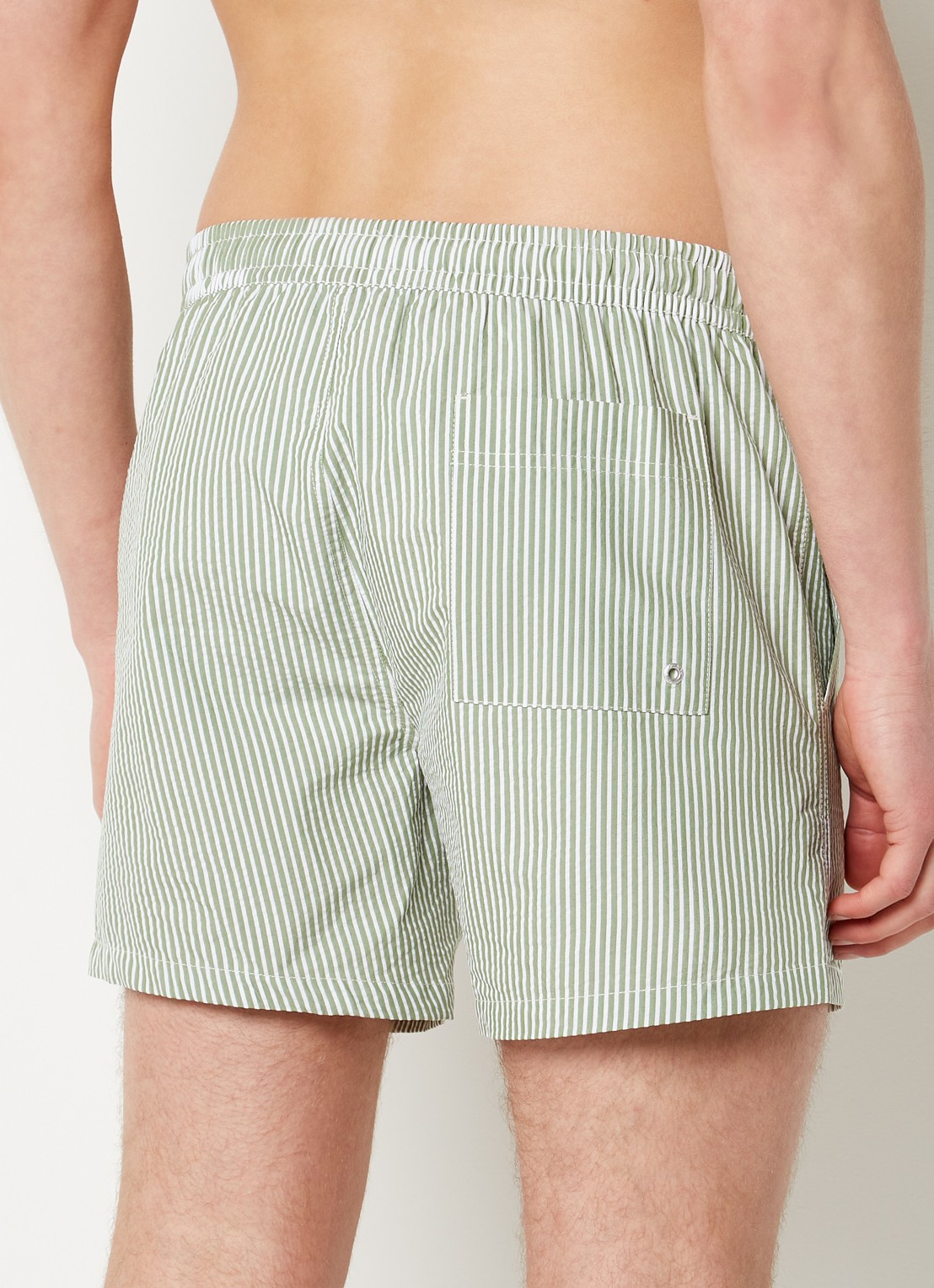 Mango Seer zwemshorts met streepprint - achterkant 4 groen