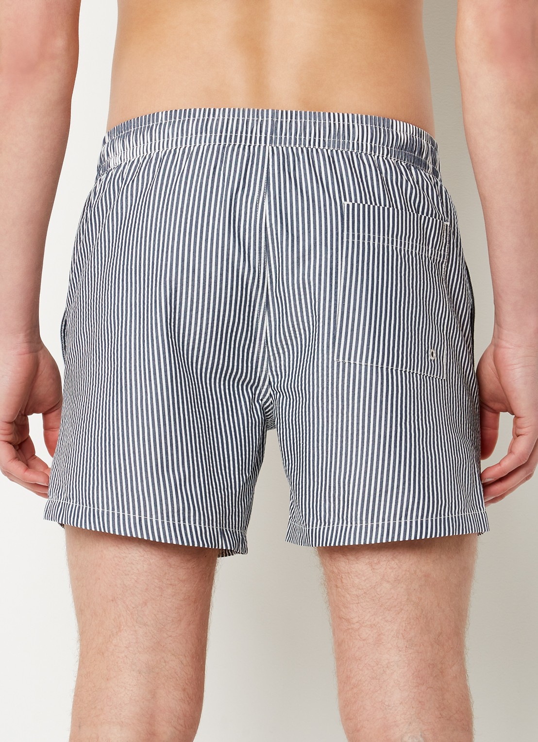 Mango Seer zwemshorts met streepprint - achterkant 4 donkerblauw