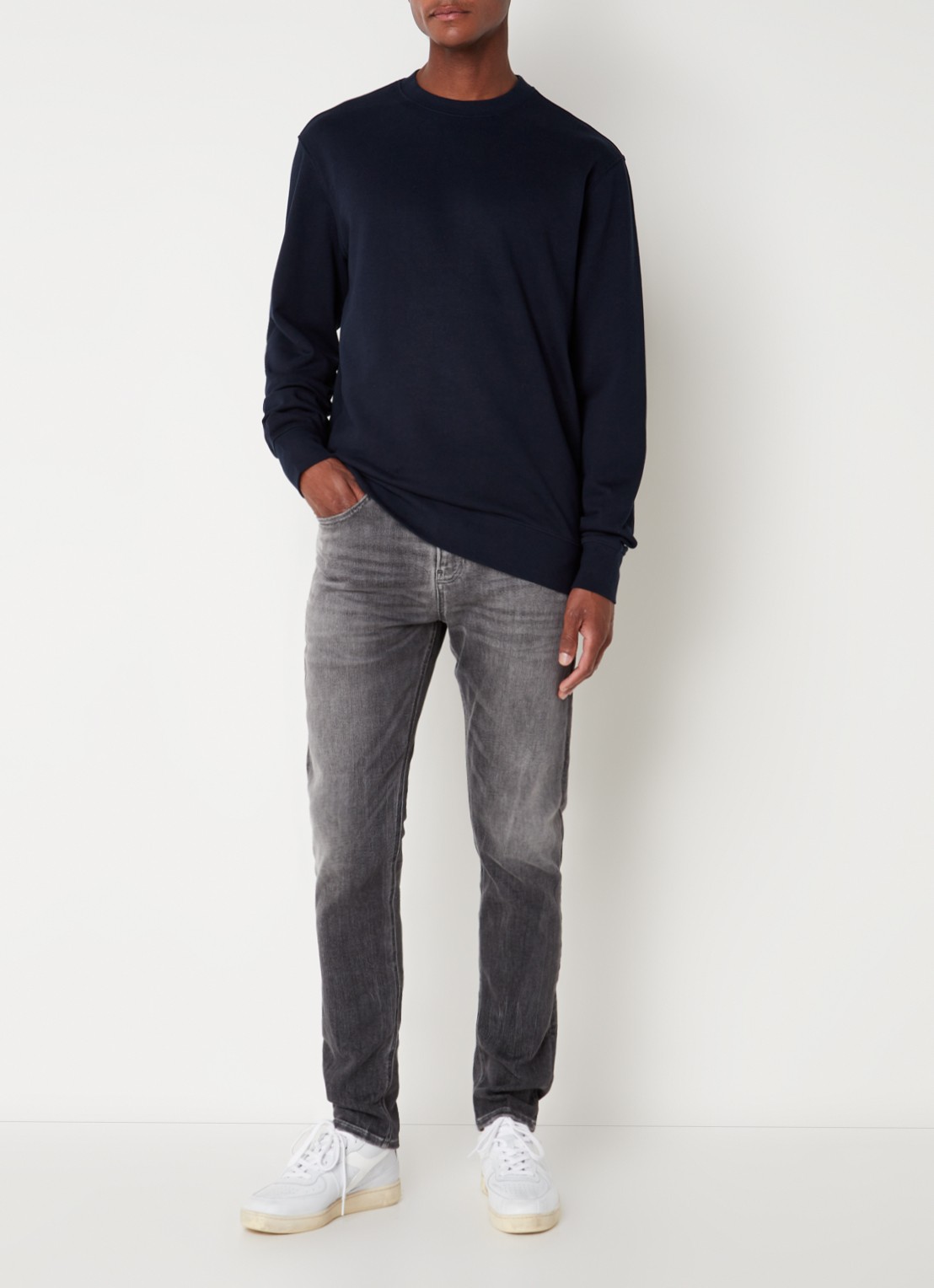 MANGO Sweater van katoen - voorkant 3 blauw