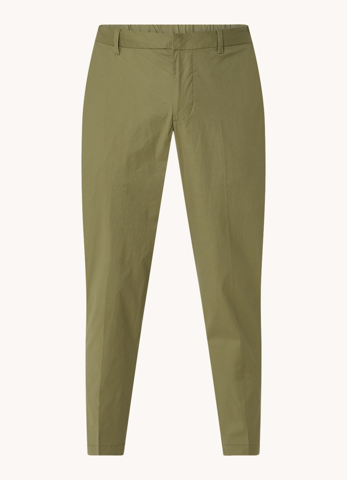 MANGO Trevi slim fit chino met steekzakken - voorkant 3 mosgroen