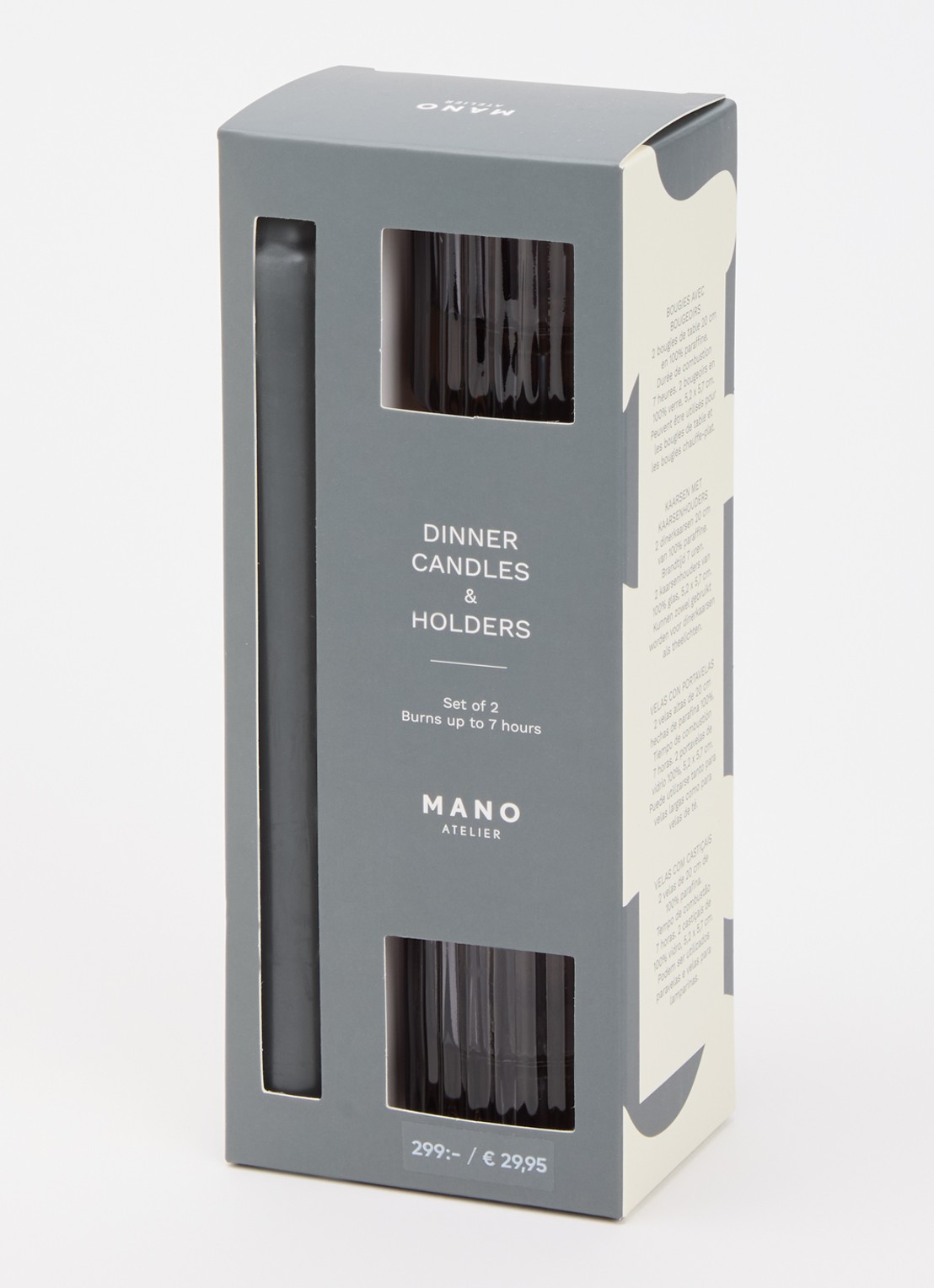 Mano Atelier Dinerkaars met houder set van 2  - detail grijs