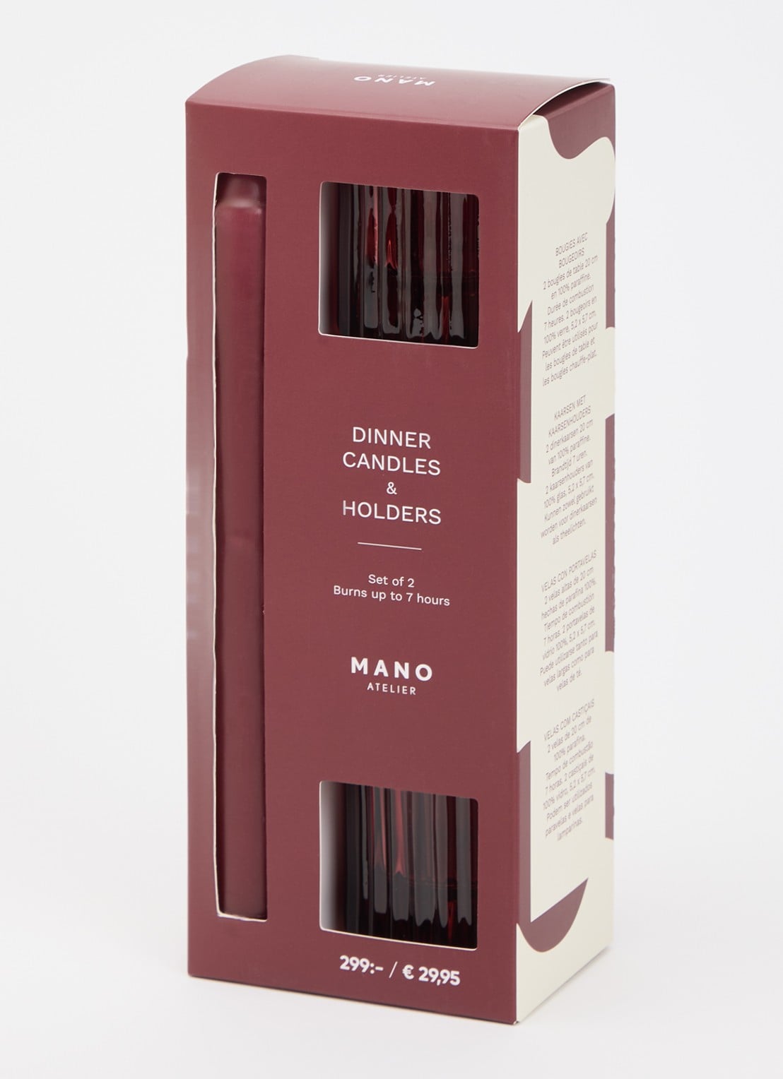 Mano Atelier Dinerkaars met houder set van 2  - detail 3 donkerrood