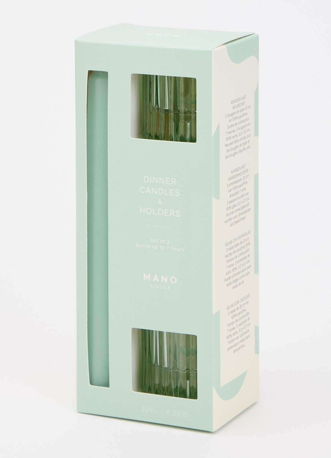 Mano Atelier Dinerkaars met houder set van 2  - detail lichtgroen