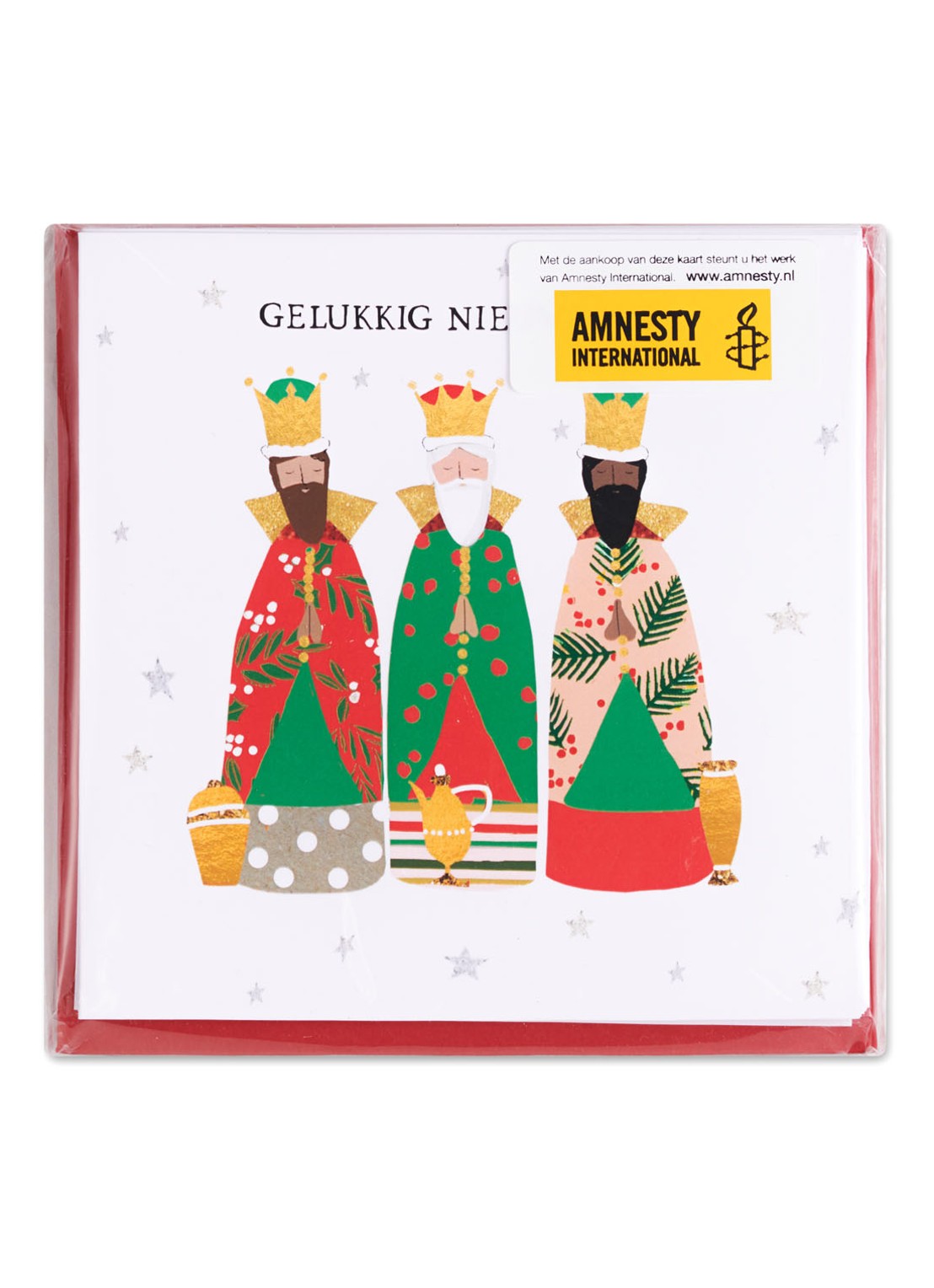 MAP Publishing Drie Koningen kerstkaart -  set van 8 inclusief enveloppen - voorkant 2 wit