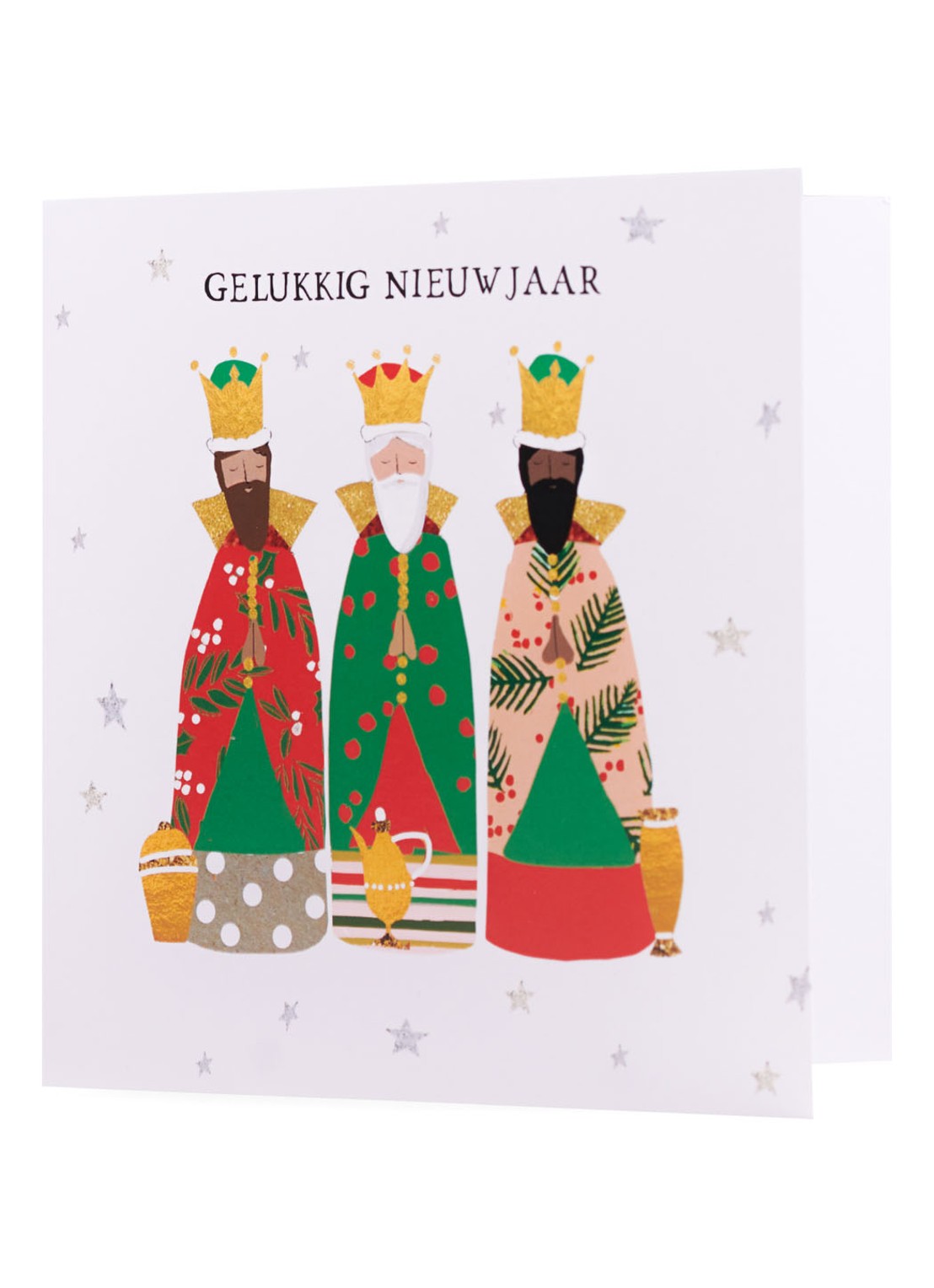 MAP Publishing Drie Koningen kerstkaart -  set van 8 inclusief enveloppen - voorkant 3 wit