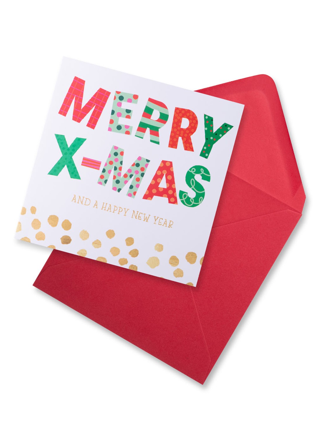 MAP Publishing Merry X-mas and a Happy New Year kerstkaart - set van 8 inclusief enveloppen - achterkant 3 multicolor