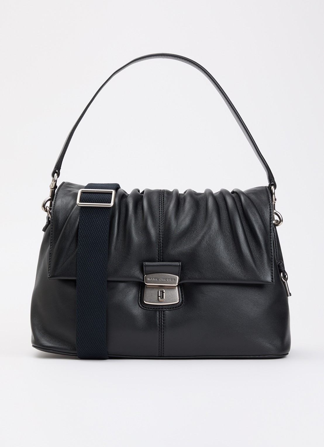 Marc Jacobs Christina schoudertas van lamsleer met afneembare schouderriem - voorkant zwart