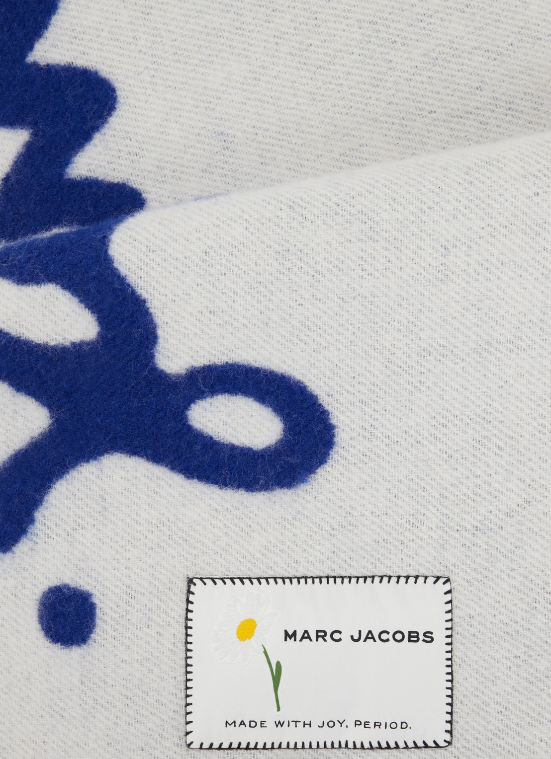 Marc Jacobs Marc Is Joy sjaal van wol met print 160 x 30 cm - detail 3 kobaltblauw