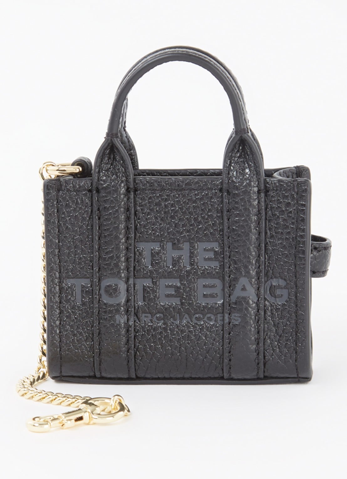 Marc Jacobs Nano Charm handtas van leer met logo - voorkant zwart