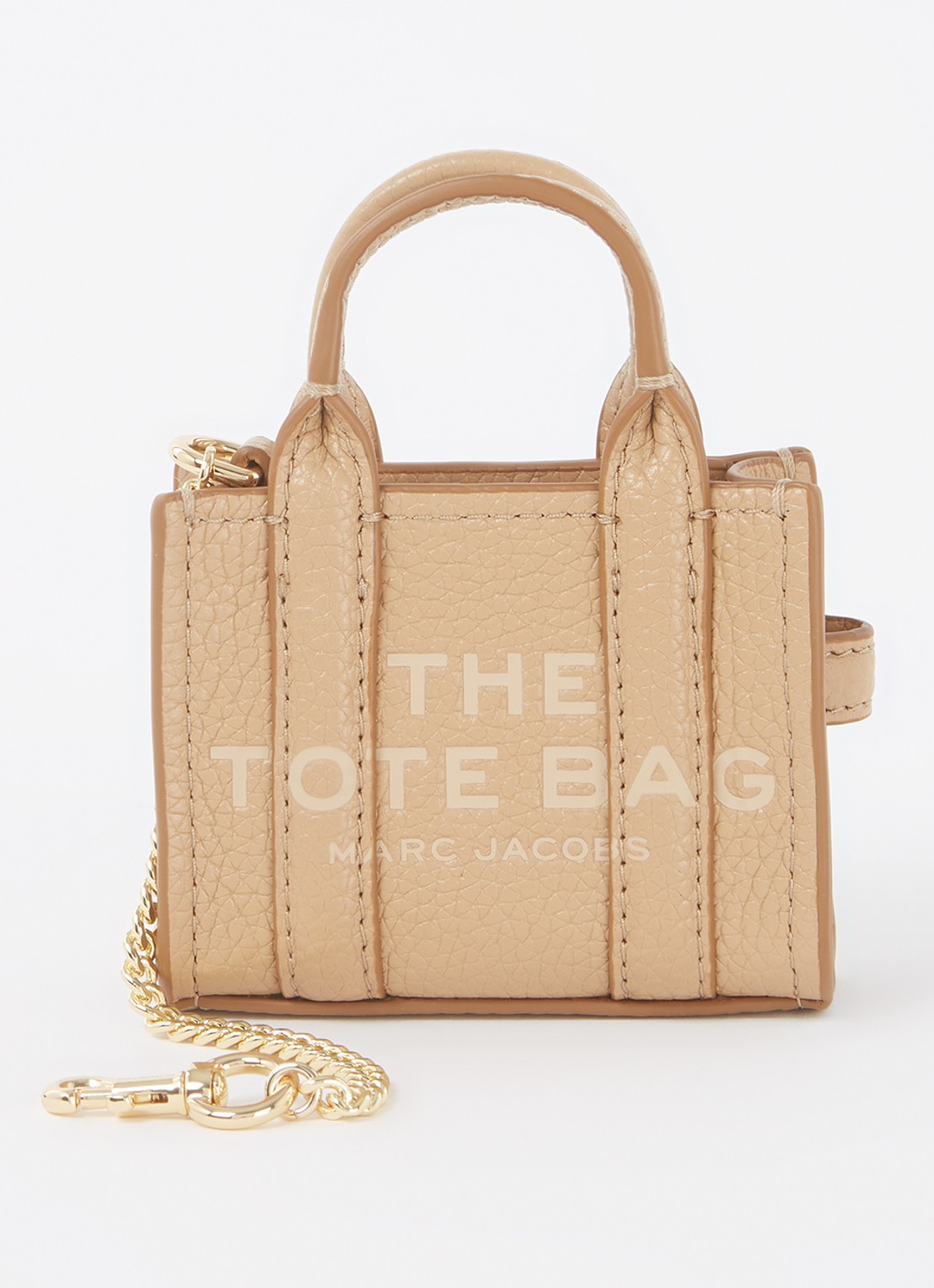 Marc Jacobs Nano Charm handtas van leer met logo - voorkant camel