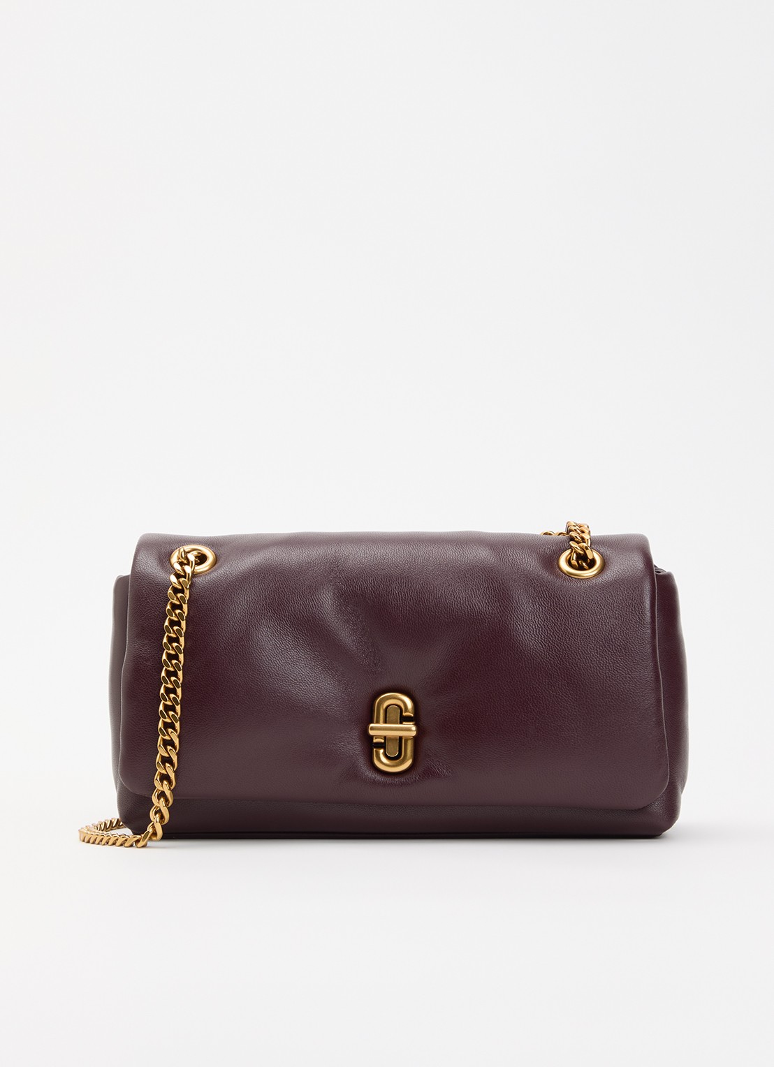 Marc Jacobs Scene Chain Mini schoudertas van lamsleer - voorkant aubergine