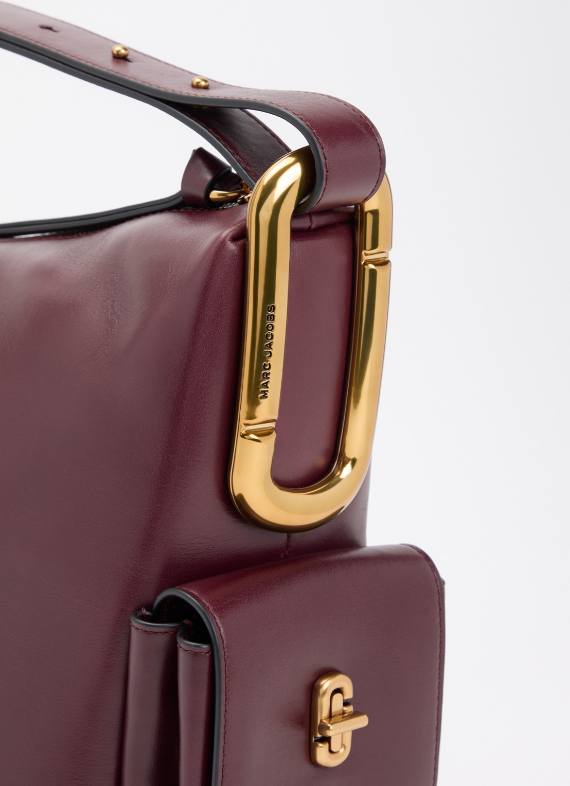 Marc Jacobs Scene Large schoudertas van leer met verstelbare schouderriem - detail 3 bordeauxrood
