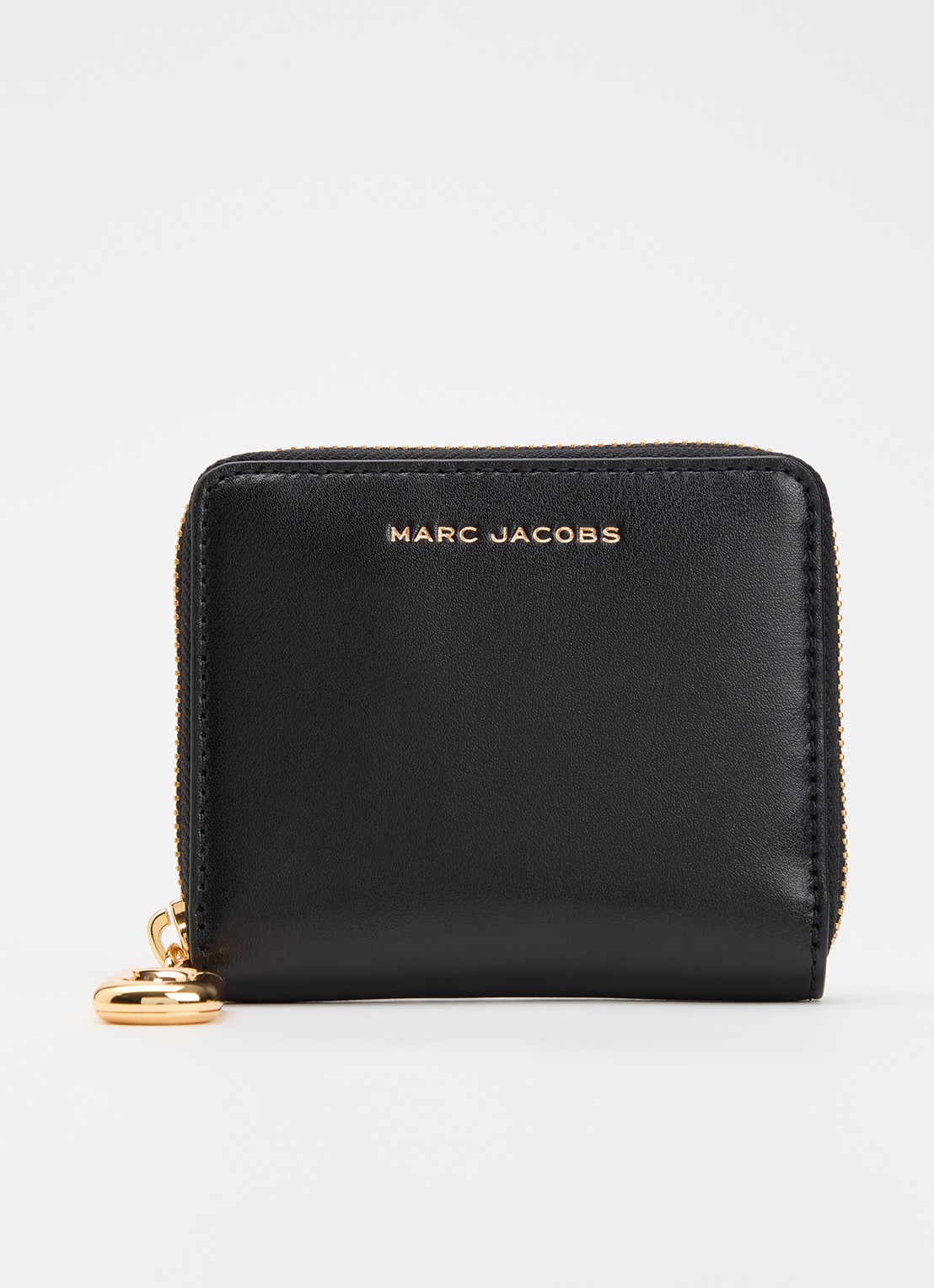 Marc Jacobs Scene Slim Compact portemonnee van leer - voorkant 2 zwart