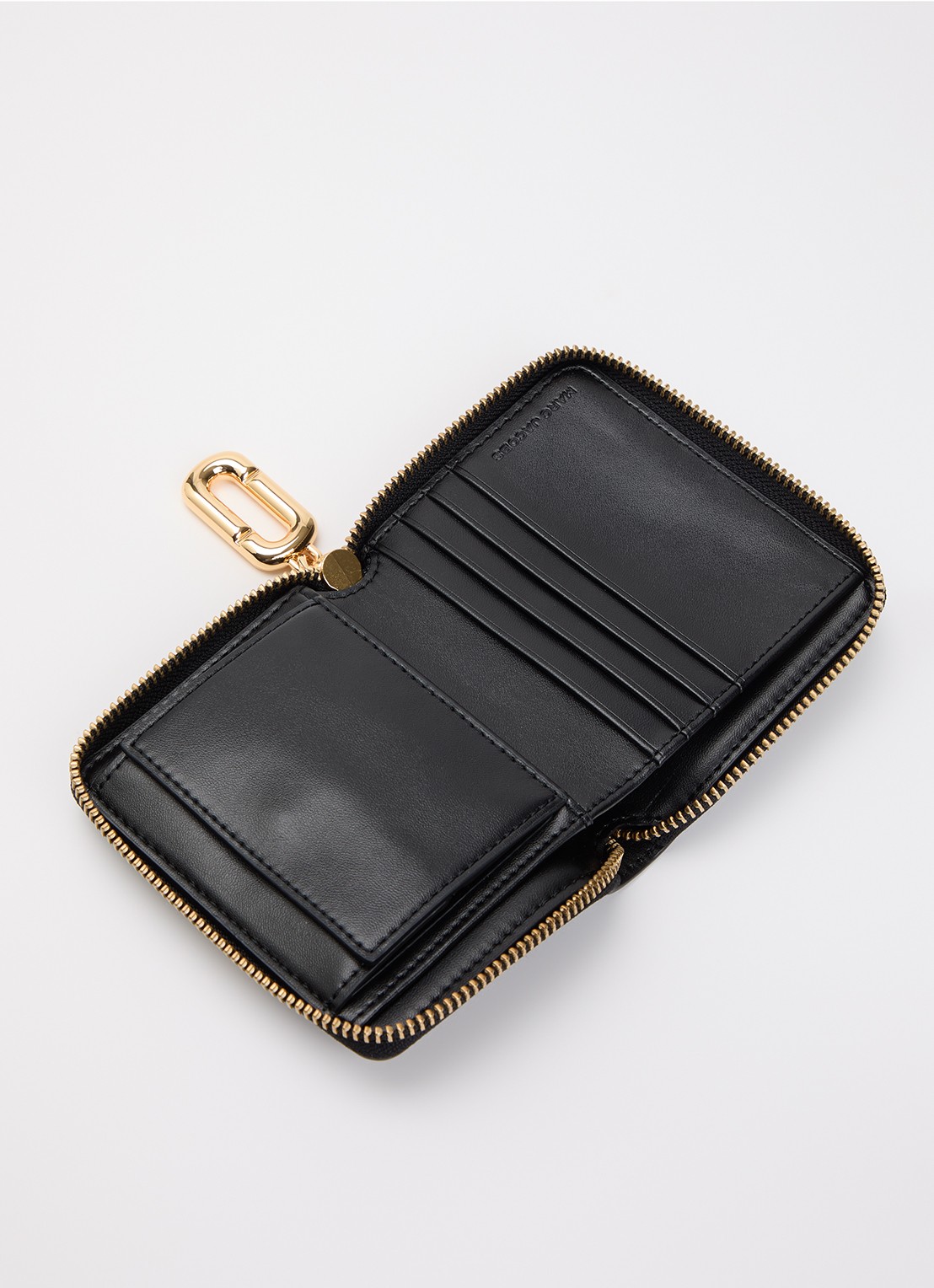 Marc Jacobs Scene Slim Compact portemonnee van leer - voorkant 3 zwart