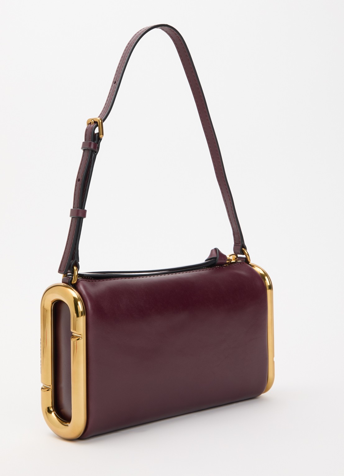 Marc Jacobs Scene Small schoudertas van leer met verstelbare schouderriem - achterkant aubergine