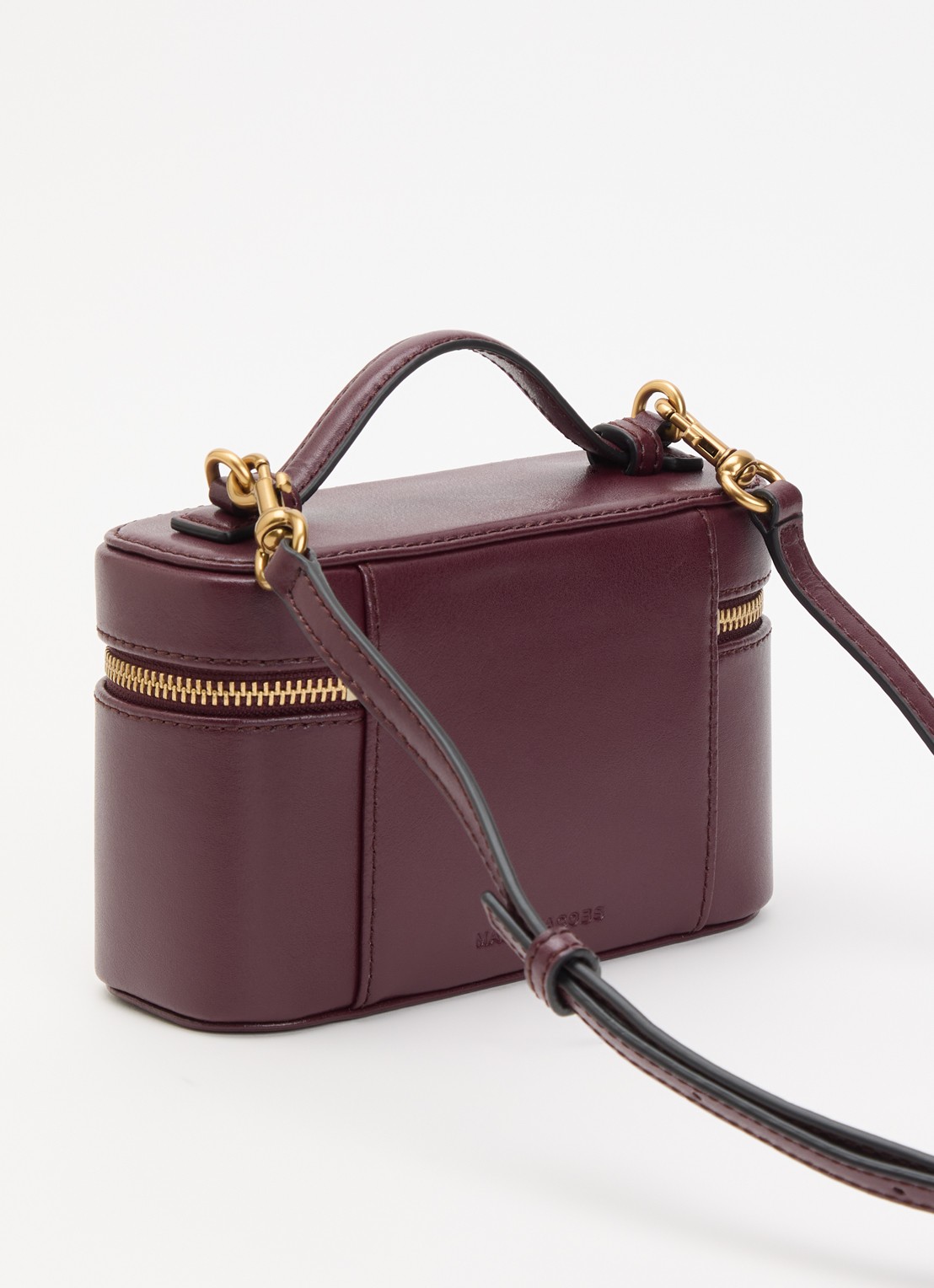 Marc Jacobs Scene Vanity handtas van leer met afneembare schouderriem  - achterkant aubergine