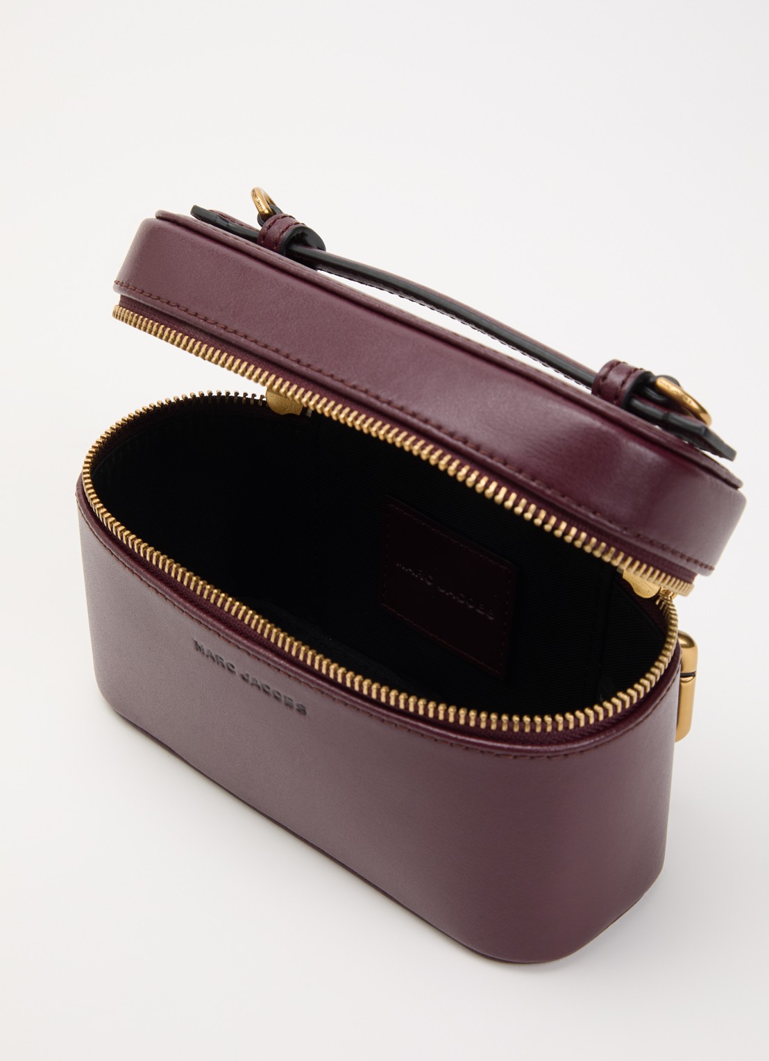 Marc Jacobs Scene Vanity handtas van leer met afneembare schouderriem  - detail 3 aubergine