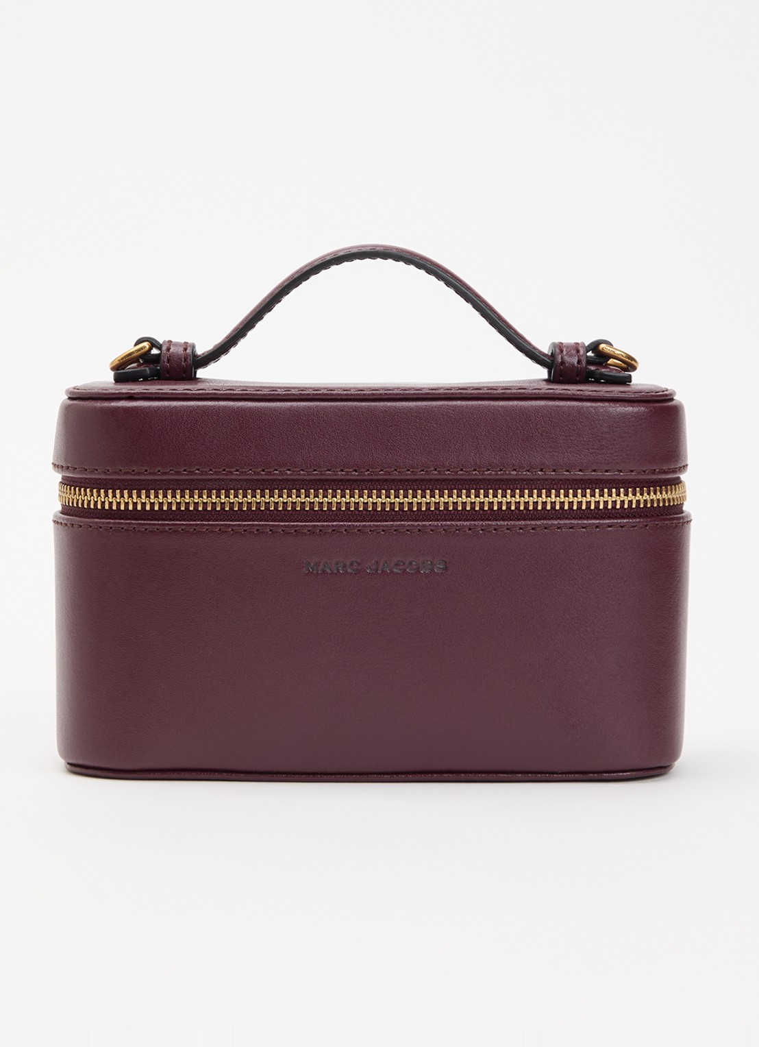 Marc Jacobs Scene Vanity handtas van leer met afneembare schouderriem  - voorkant 2 aubergine