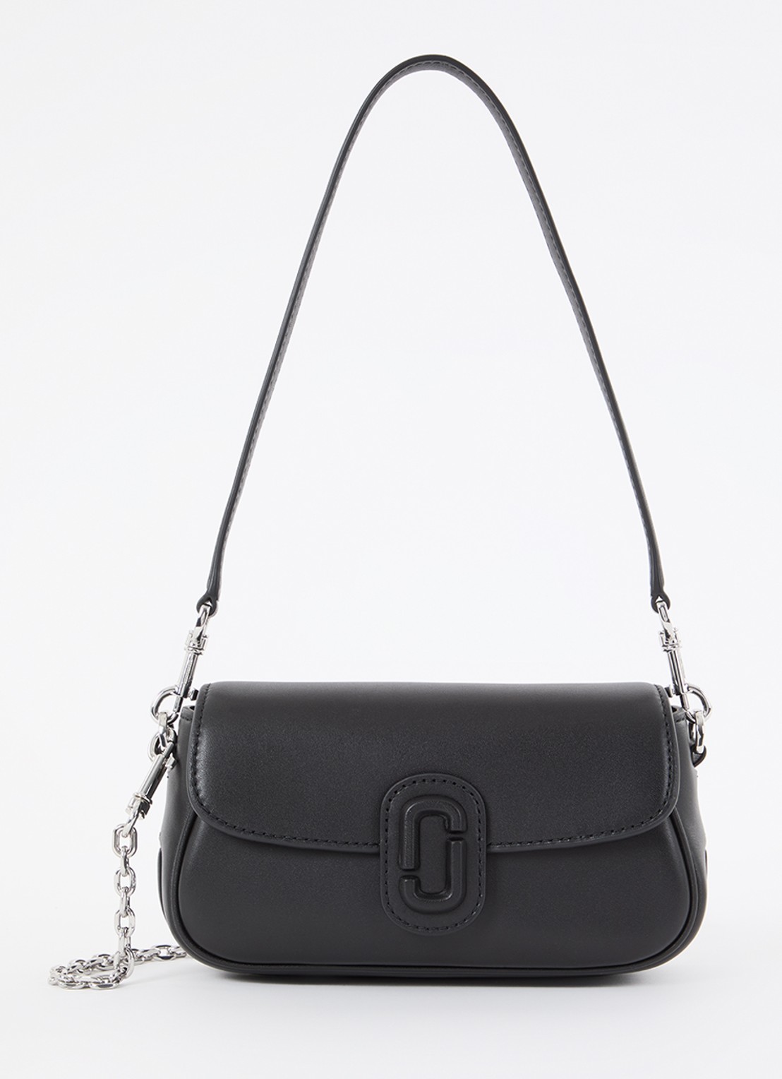 Marc Jacobs Small schoudertas van leer met afneembare schouderriem - voorkant 4 zwart