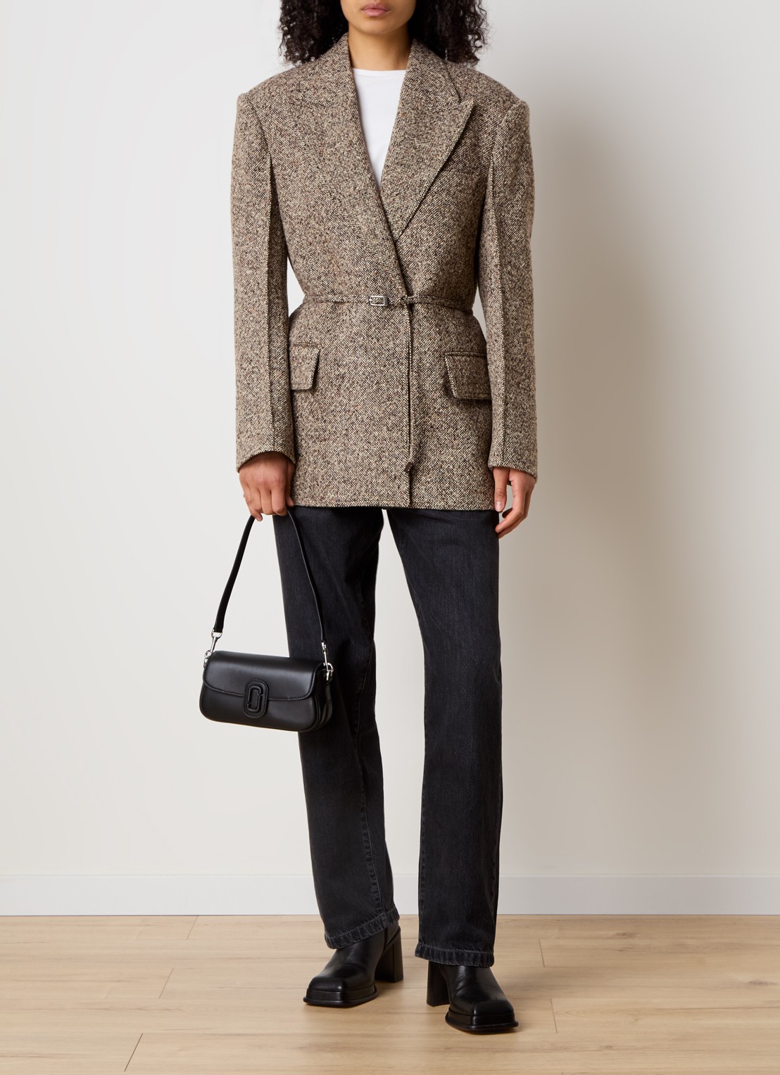 Marc Jacobs Small schoudertas van leer met afneembare schouderriem - voorkant 5 zwart