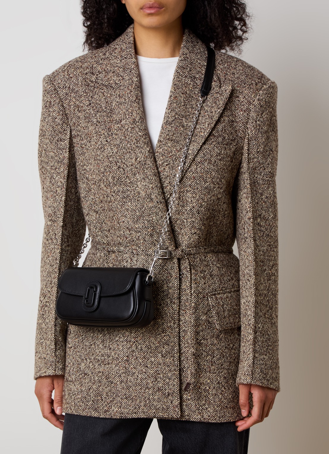 Marc Jacobs Small schoudertas van leer met afneembare schouderriem - voorkant 6 zwart