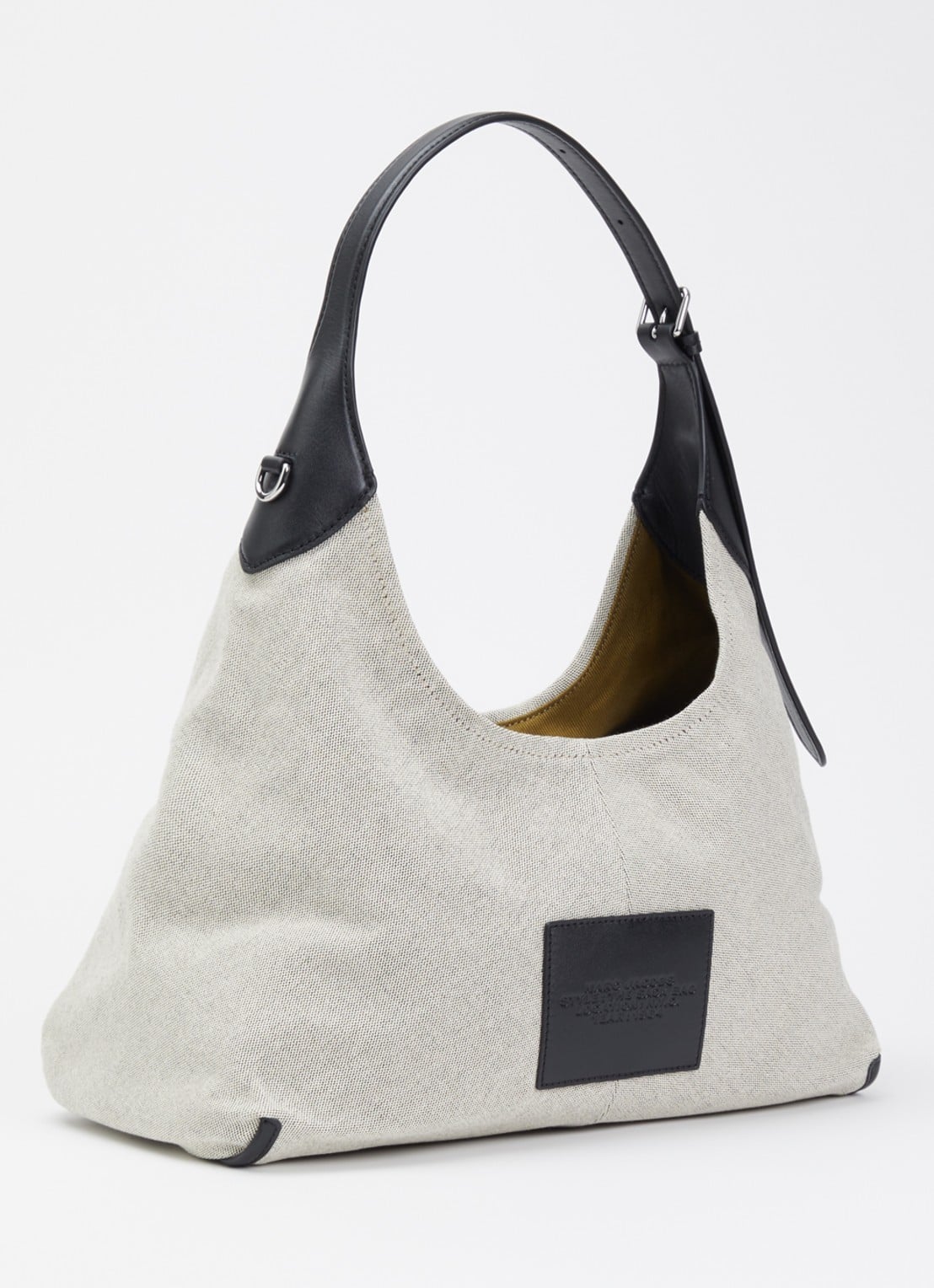 Marc Jacobs The Belted Sack shopper van canvas met leren details - achterkant ivoor