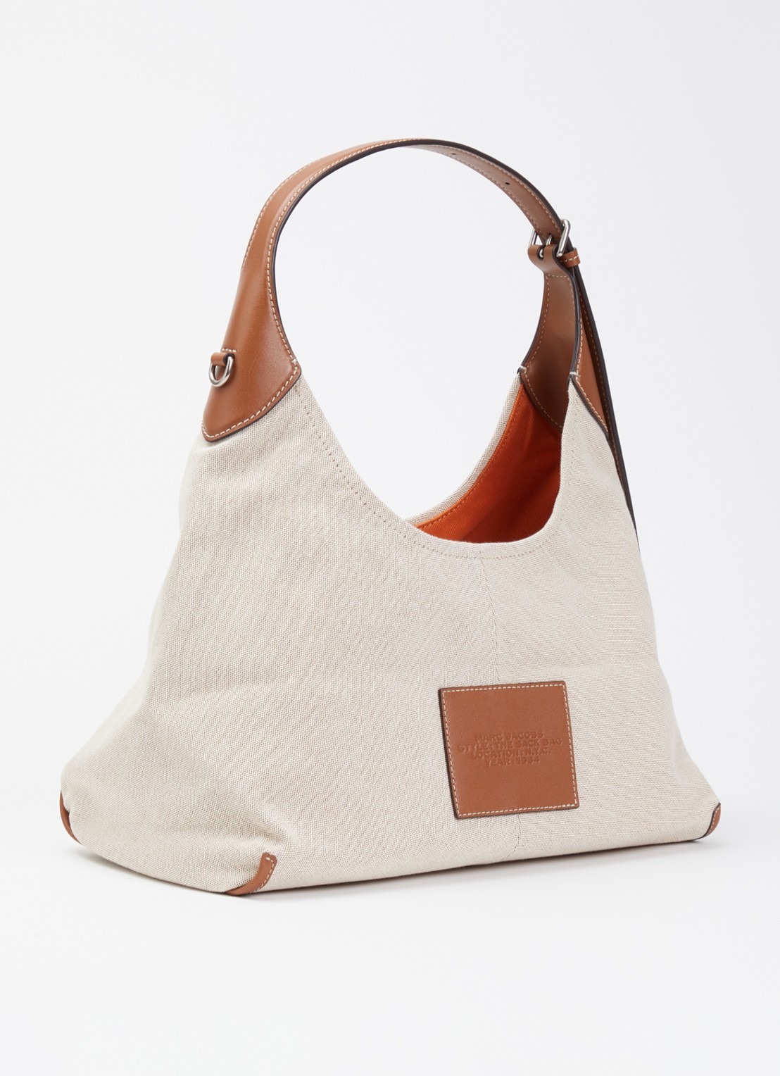 Marc Jacobs The Belted Sack shopper van canvas met leren details - achterkant 6 camel