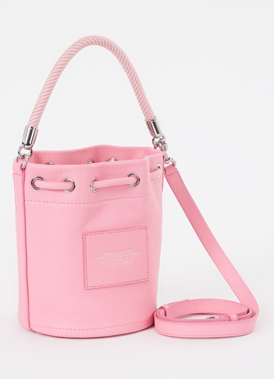 Marc Jacobs The Bucket handtas van leer - achterkant 4 roze