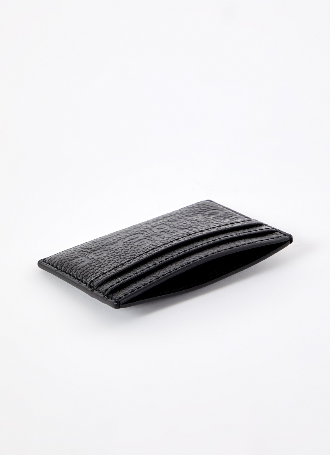 Marc Jacobs The Card Case pasjeshouder van leer met logo - detail zwart