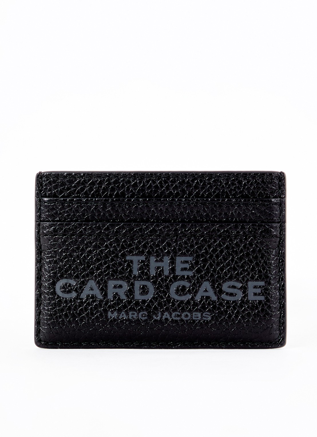 Marc Jacobs The Card Case pasjeshouder van leer met logo - voorkant 2 zwart