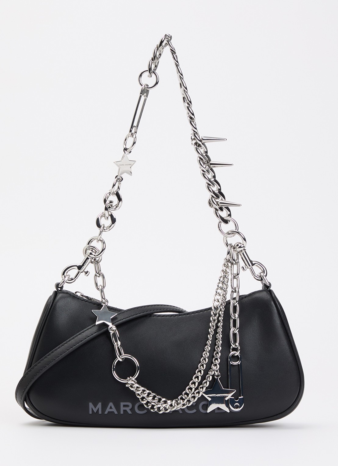 Marc Jacobs The charm schoudertas van leer met afneembare schouderriem - voorkant zwart