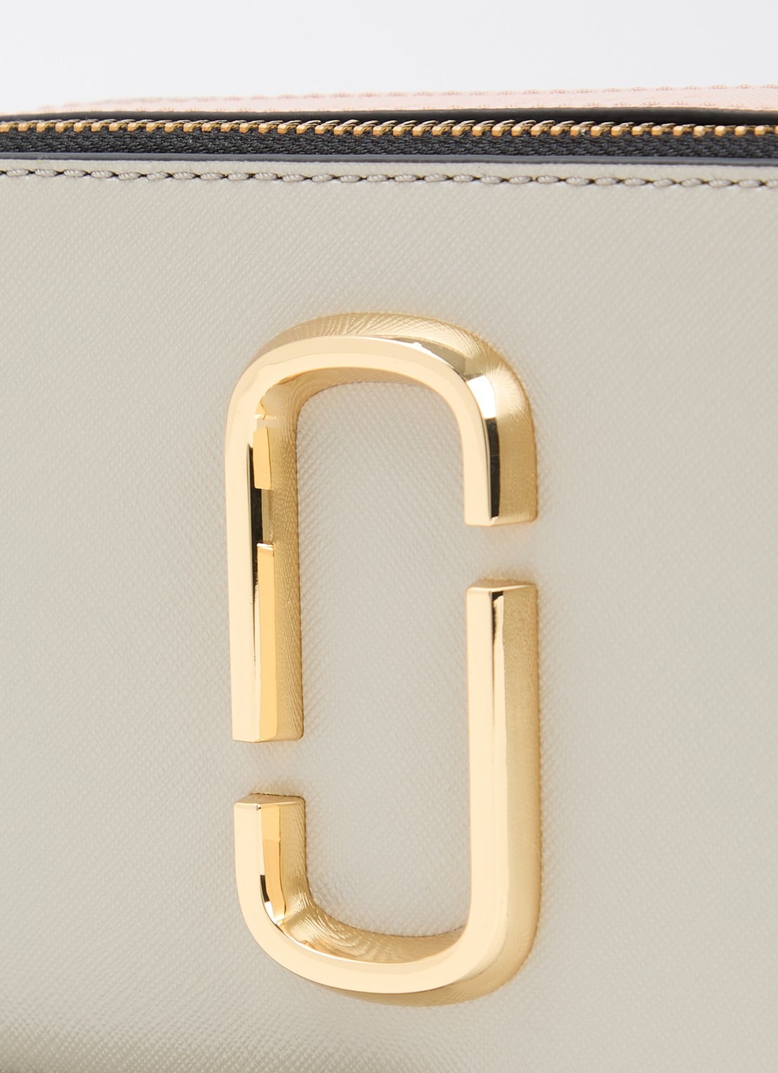 Marc Jacobs The Colourblock Chain Snapshot crossbodytas van leer met afneembare schouderriem - detail 3 donkerbeige