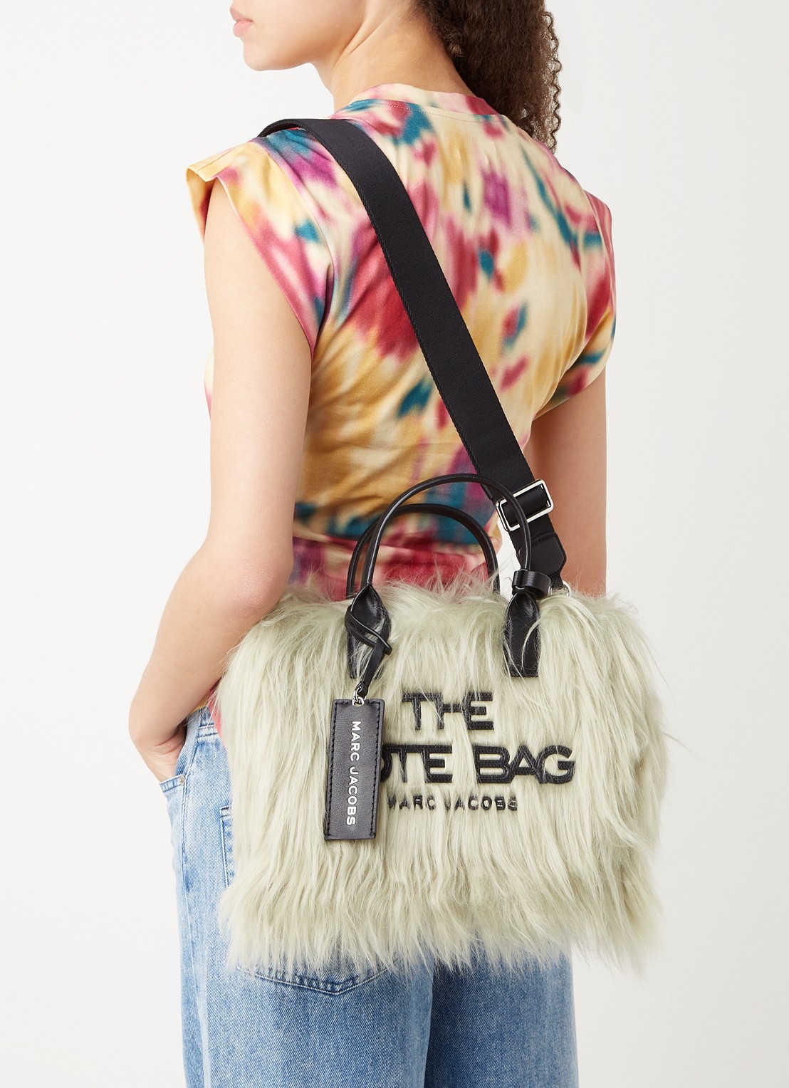 Marc Jacobs The Creature Mini Tote handtas met imitatiebont - voorkant 3 groen