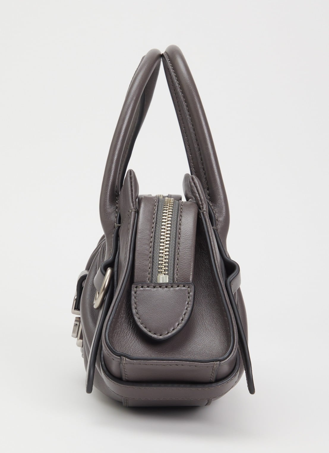 Marc Jacobs The Cristina Small Satchel handtas van lamsleer - detail 3 donkergrijs