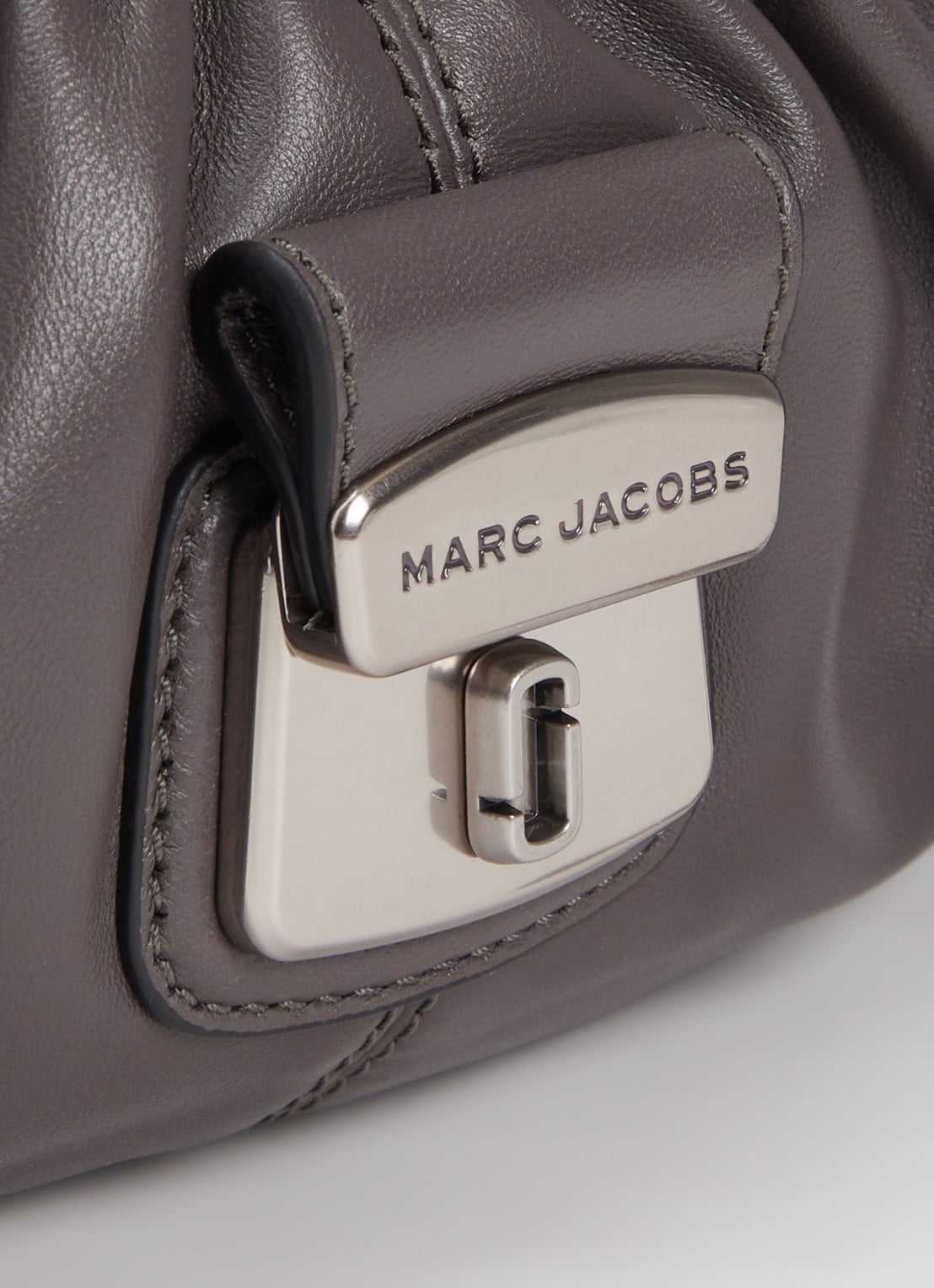 Marc Jacobs The Cristina Small Satchel handtas van lamsleer - detail 5 donkergrijs